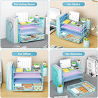 Marbrasse Desk Organizer and Accessories，4-Tier Paper Letter Tray Organizer - Image 6