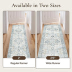GENIMO Runner Rug 2'6"x12, Non Slip Vintage Hallway Runner Rugs, Low Pile - Image 3