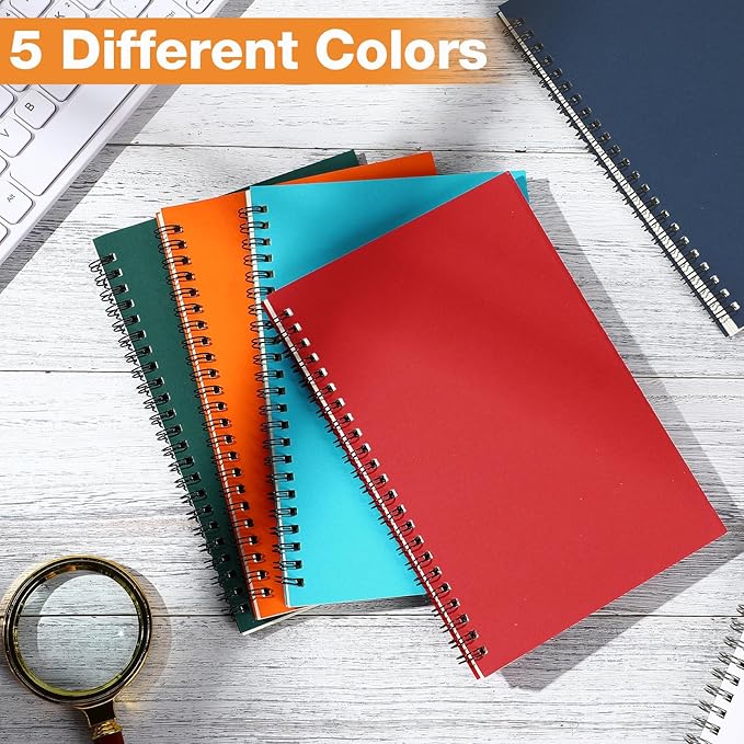 Eersida 20 Pack A5 Spiral Notebook College Ruled Spiral Notebook Bulk 5.5 x 8.3 - Image 4
