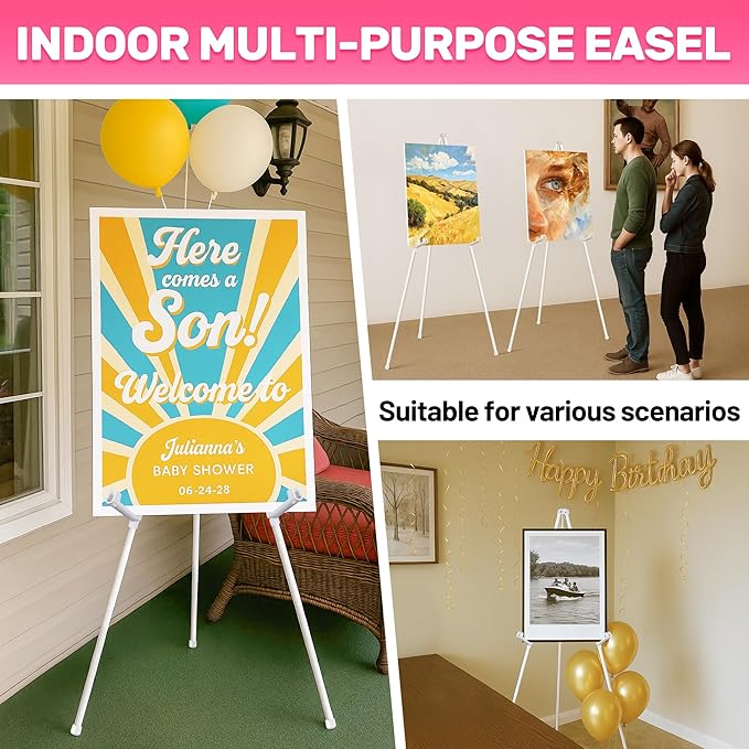 2 Pack White Easel Stand for Sign & Poster - Image 2