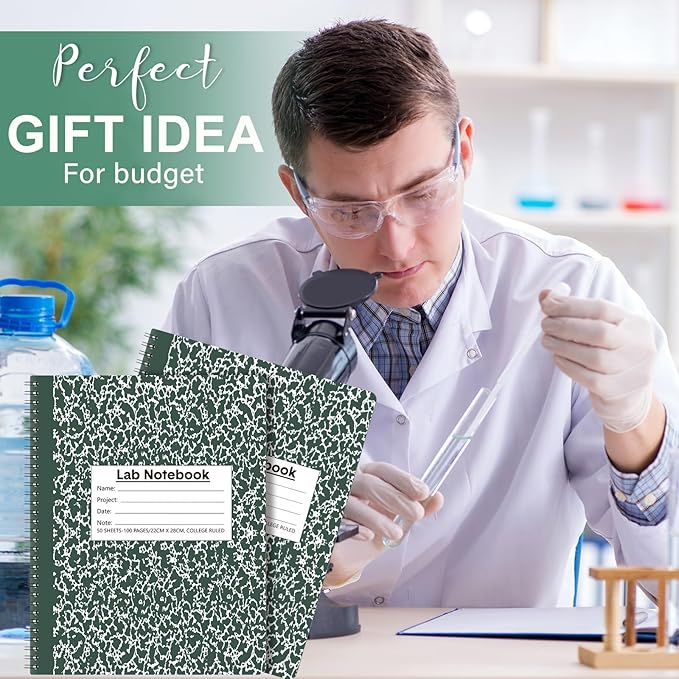 Affrolling 2 Pack Carbonless Lab Notebook Carbon Copy 8.5'' x 11'' 50 Set of - Image 6