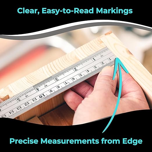 6 Inch Metal Ruler Bulk Set - Image 3