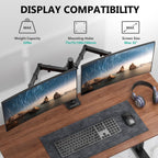 wali articulating dual monitor stand for 13-32 inch shown in use
