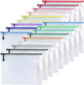 Oaimyy-8"x10"-18 Pcs-Plastic Mesh Zipper Pouch Document Folders Bag Zip File by Oaimyy