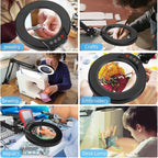coyeth 10x magnifying glass with light and clamp on a desk or shelf