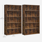 VASAGLE Set of 2 Bookshelves, 30 Inches Wide, 5-Tier Open Bookcases - Image 3
