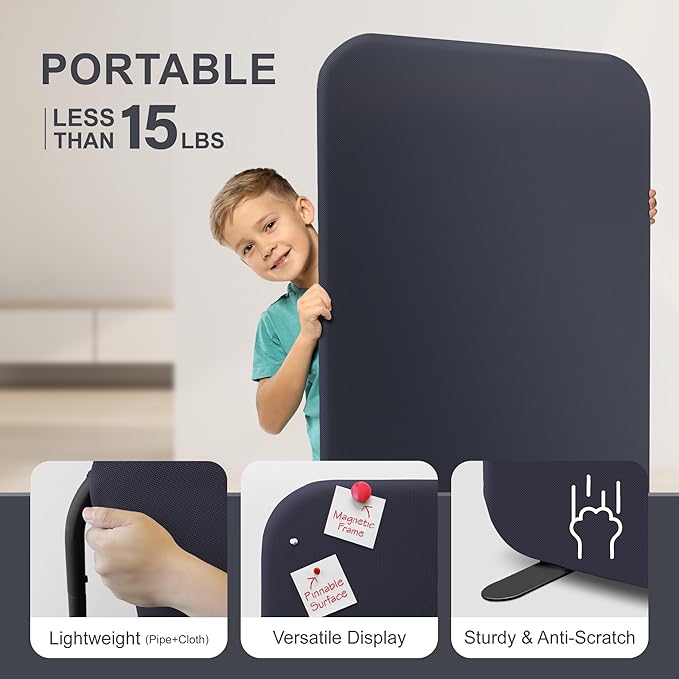 DECOLAB Standing Room Divider, Movable Space Partition Separator - Image 4