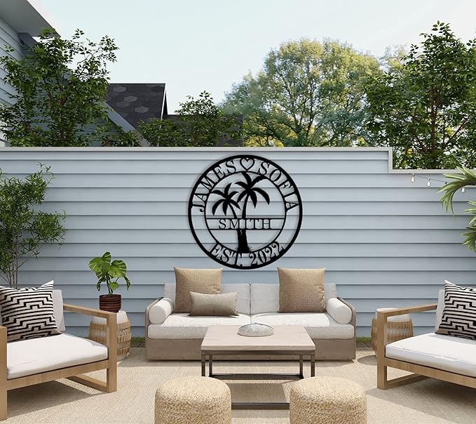 Personalized Metal Palm Tree Sign, Custom Signs Outdoor Palm Tree, Personalized - Image 5