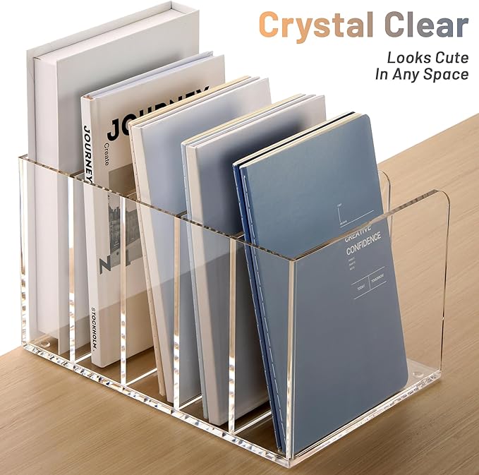 SANRUI Acrylic File Organizer, Desktop Bookshelf - Image 3