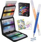 LIULIUCAI Gel Pens for Adult Coloring Book, 60 Colors Large Capacity Metallic