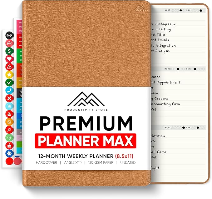 Undated, 2026 Planner, 8.5" x 11" by PRODUCTIVITYSTORE