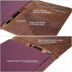 Jack&Chris Leather Portfolio, A4 Document Folder Legal Pad Padfolio, - Image 4