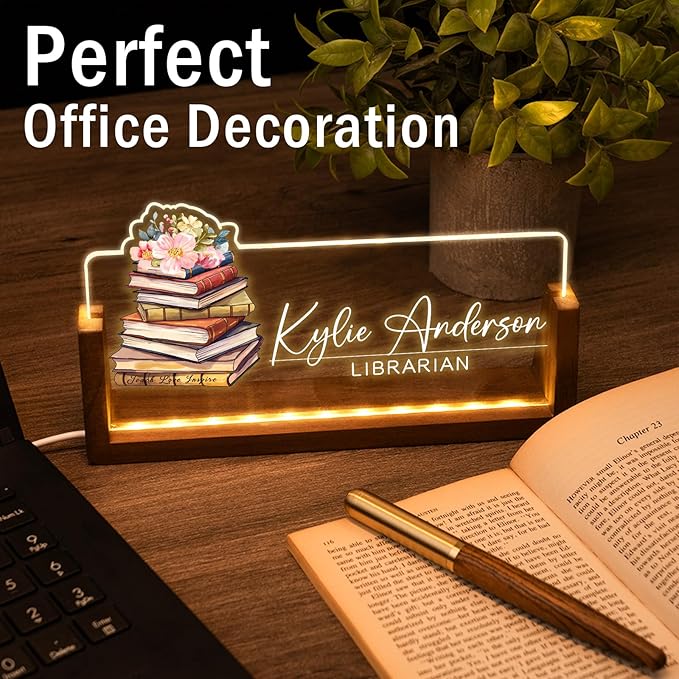 Desk Name Plate Personalized, Custom Office Light Up Name Plate - Image 3