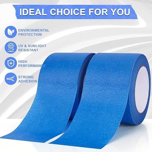 NEOACT 3 Rolls Blue Painters Tape 3 Inches, 55 Yards Masking Tape No Residue - Image 3