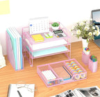 Marbrasse Desk Organizer and Accessories，4-Tier Paper Letter Tray Organizer - Image 2