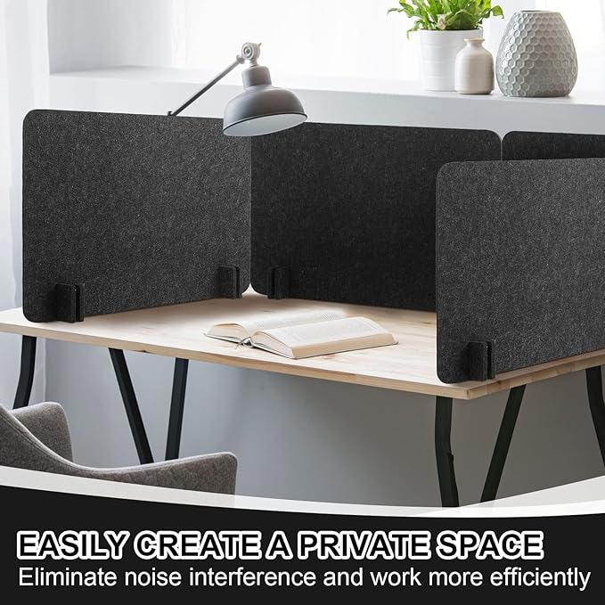 Fabbay 10 Pcs Acoustic Freestanding Desk Divider Desk Partition 16 x 24 Inch - Image 5