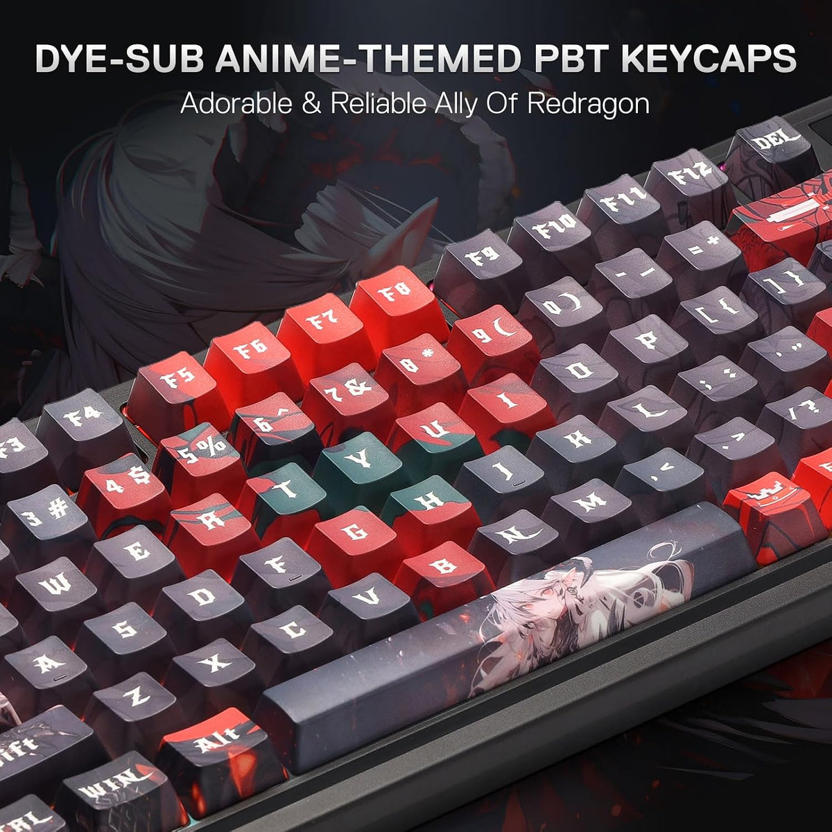 Redragon K719 PRO Wireless RGB Gasket Gaming Keyboard, Dye-Sub Anime Keycap