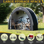 happy travel bike storage shed tent, outdoor portable, close-up detail