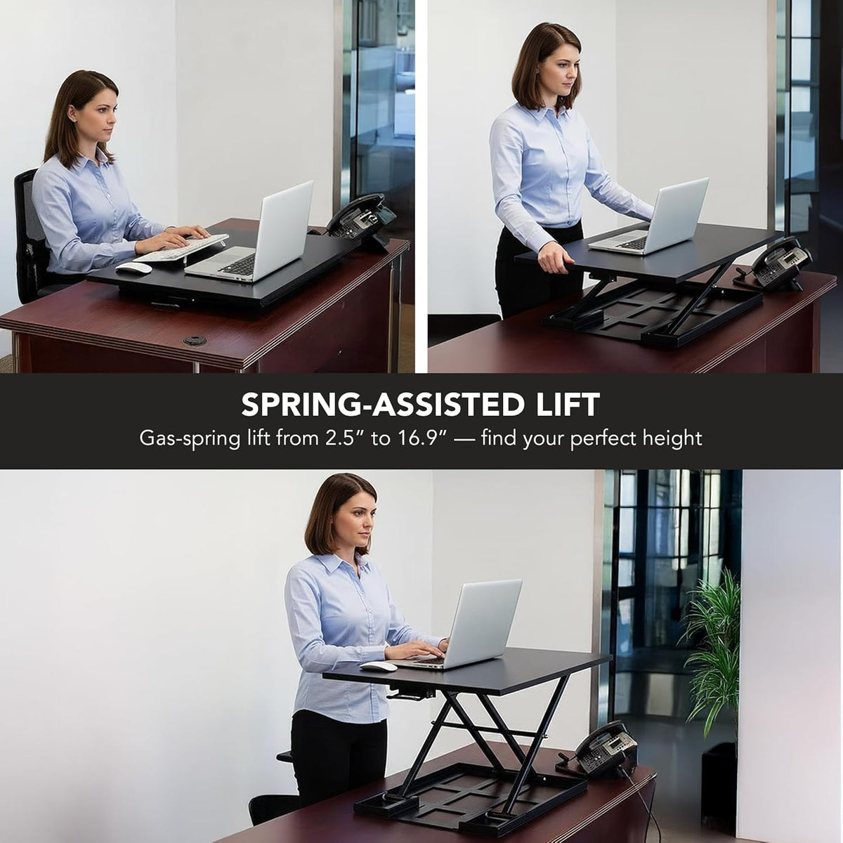 Mount-It! Standing Desk Converter 32" x 22" – Sit Stand Desk Riser ...