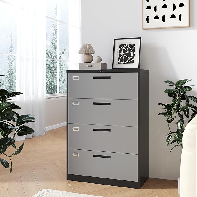 Fesbos Metal Steel 4 Drawer Lateral File Cabinet - Image 7