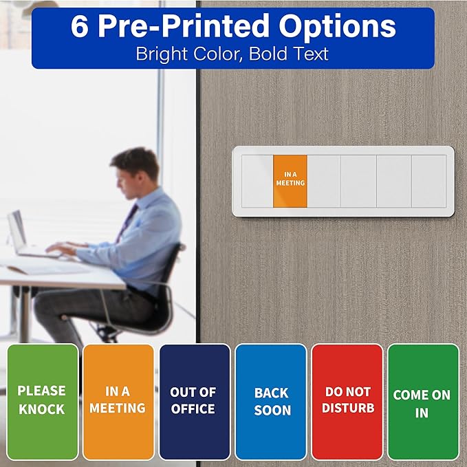 Office Door Signs with 6 Printed Status Options – Do Not Disturb, Out of Office - Image 6
