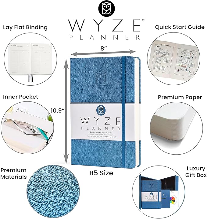 Wyze Planner Undated Daily Planner – 1-Year B5 Productivity Organizer - Image 2