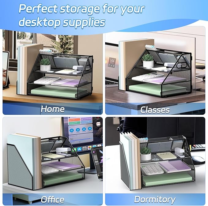 Docnest 3 Tier Metal Mesh Desk Organizer - Image 6