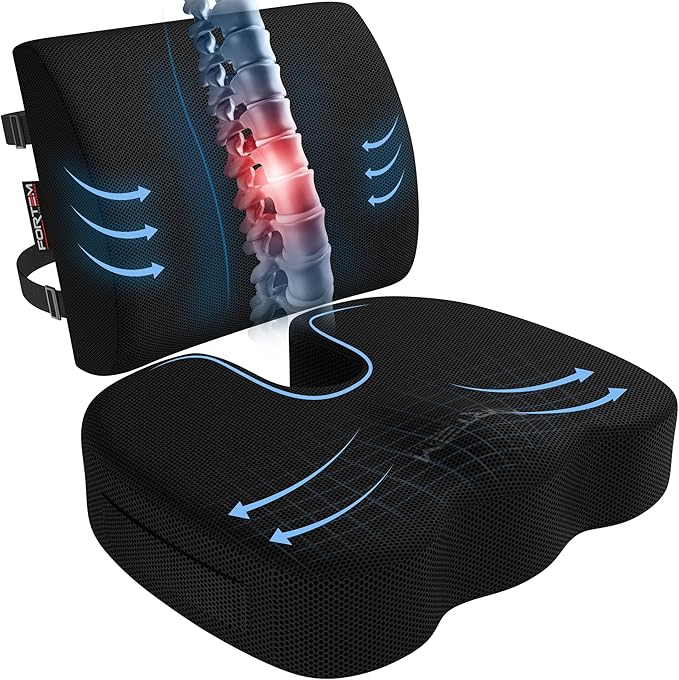 FORTEM Seat Cushion, Office Chair Cushion, Lumbar Support Pillow by FORTEM