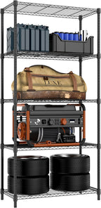 M MZG 1250 lbs 5 Tier Shelf Metal Storage Shelves Shelving Wire Rack Heavy Duty by MEIGAOPLASTICANDMETALHKCOLIMITED