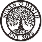 Personalized Tree of Life Metal Sign, Custom Family Name Metal Plaque, Monogram by HYTSIGN