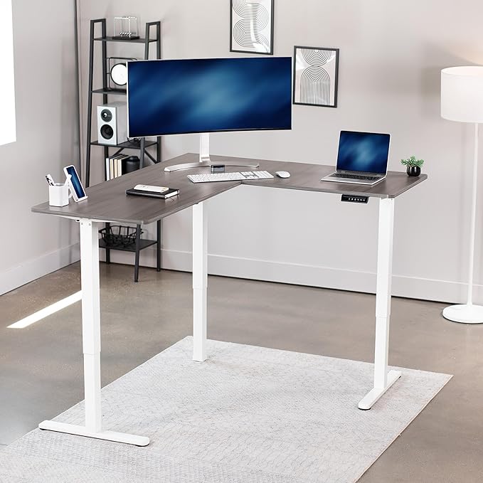 VIVO Electric Corner 63 x 55 inch L-Shaped Standing Desk, Memory Height - Image 2