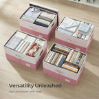 PRANDOM Storage Bins with Lids Linen Fabric Foldable Storage Boxes Organizer - Image 6