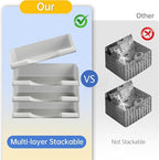4 Pack Stackable Paper Trays for Letter Documents, Desktop File Organizers for - Image 3