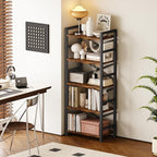 Organization and Storage, 5 Tier Bookshelf, Tall Bookcase - Image 6