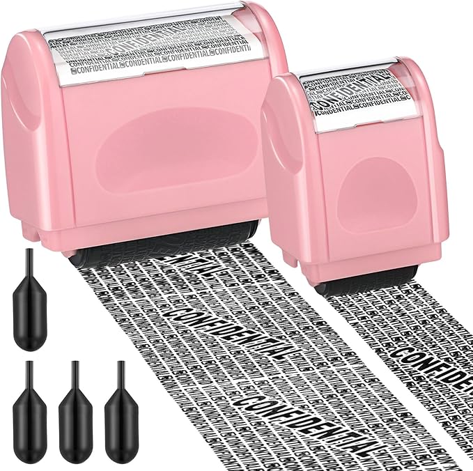 Nezyo 2 Pack Identity Protection Roller Stamp Identity Theft, Confidential by Nezyo