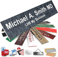 Engraved Door Signs for Office Personalized Mojave Plastic Door Plaque White by LHS+My+Business