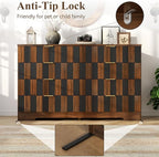 8 Drawer Dresser for Bedroom, Modern Double Dresser, Mid Century Wooden Storage - Image 4