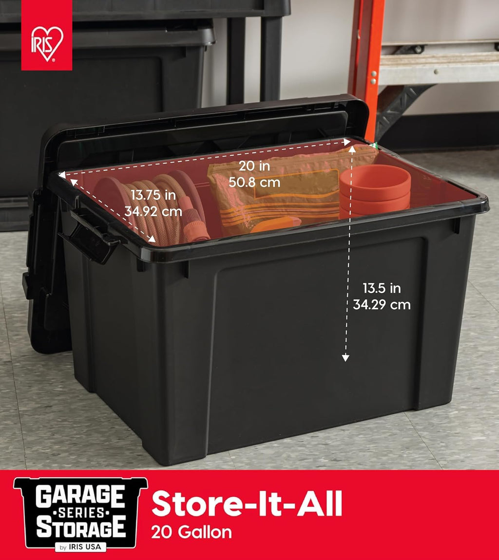 iris usa 6-pack 20 gal heavy duty lockable, close-up detail
