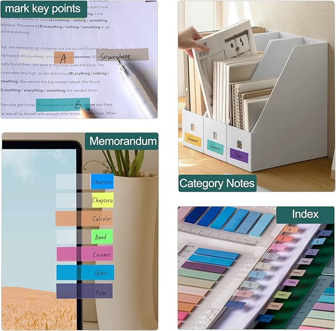 Golcellia Sticky Tabs, 70 Colors, 1400 Pieces, Repositionable Labels, Index Tabs - Image 7
