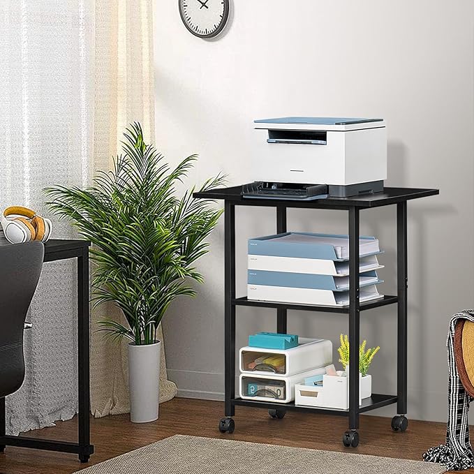 Lerliuo 3-Tier Printer Stand, Industrial Mobile Printer Table - Image 5