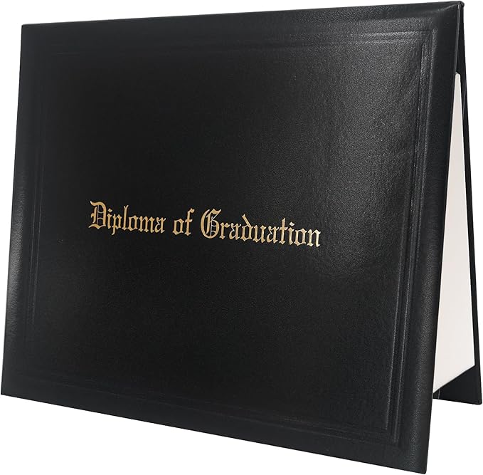 GraduationMall 11"x14" Imprinted Padded Diploma Cover Certificate Holder Black by GraduationMall%C2%AE