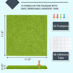 AKTOP Cork Board Bulletin Board 47"x35", 12 Pack Removable Felt Cork Board Tiles - Image 3
