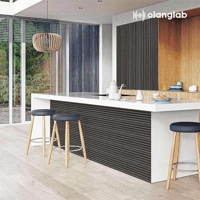 Olanglab Wood Slat Wall Panels 4 Pack, Wooden Acoustic Wall Panels, 94.5"x12.6" - Image 3