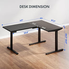 FLEXISPOT L Shaped Standing Desk, 63 x 47 Inch Electric Height Adjustable - Image 3