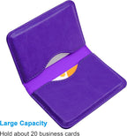 Wisdompro Business Card Holder, 2-Sided PU Leather Folio Name Card Holder - Image 2