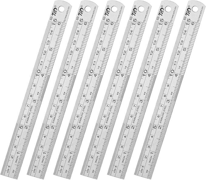 ZZTX Ruler Metal Straight Edge Stainless Steel Ruler 6 Inch Ruler Set Rulers by ZZTX