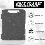 Sooez Glitter Clipboard with Storage, High Capacity Clip Boards 8.5x11 with Pen - Image 3