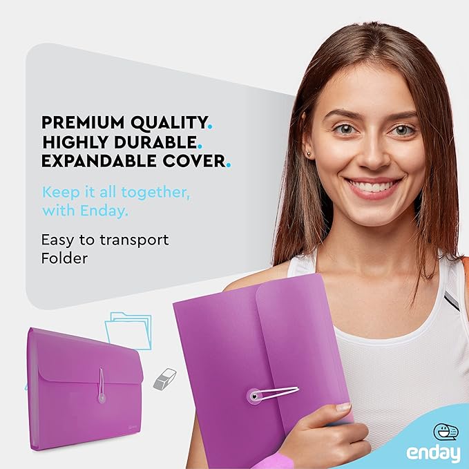 Accordion File Organizer 13 Pocket Expanding File Folder - Image 2