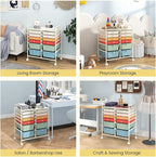 Giantex 12 Drawer Rolling Storage Cart Tools Scrapbook Paper Office School - Image 5