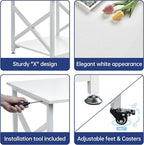 Fannova 23.6 x 23.6 Inches Large Printer Stand, 2 Tier Square Printer Table - Image 7
